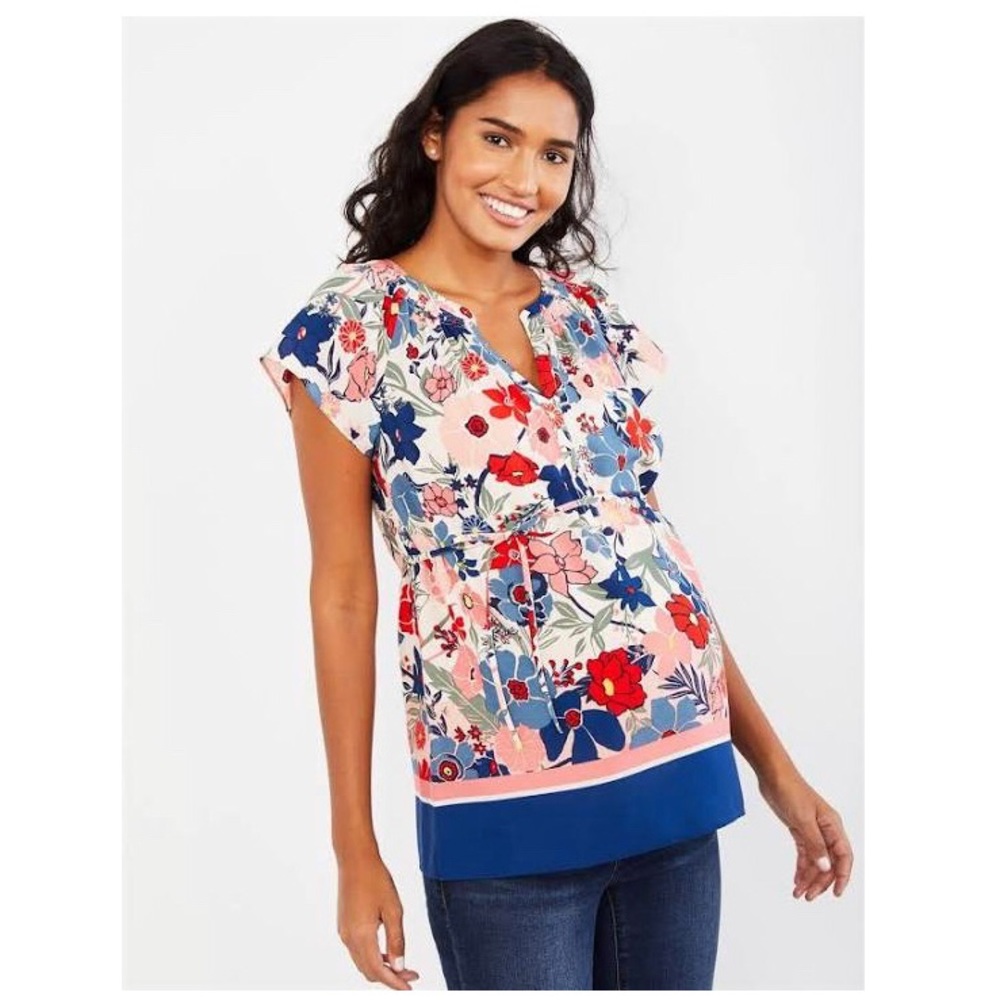 Motherhood maternity flutter sleeve top small